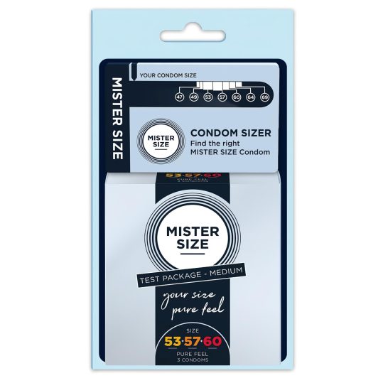 Mister Size óvszer Tesztcsomag Péniszmérővel - 3db