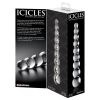 Icicles No. 2 - gömbös üveg dildó (átlátszó)