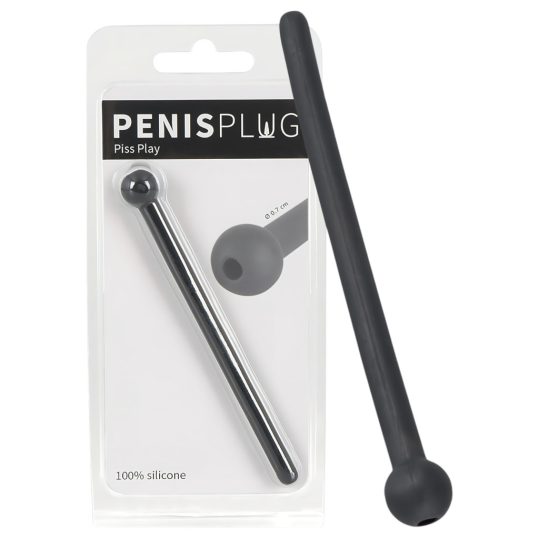Dilator Piss Play - üreges, szilikon dilátor (fekete)