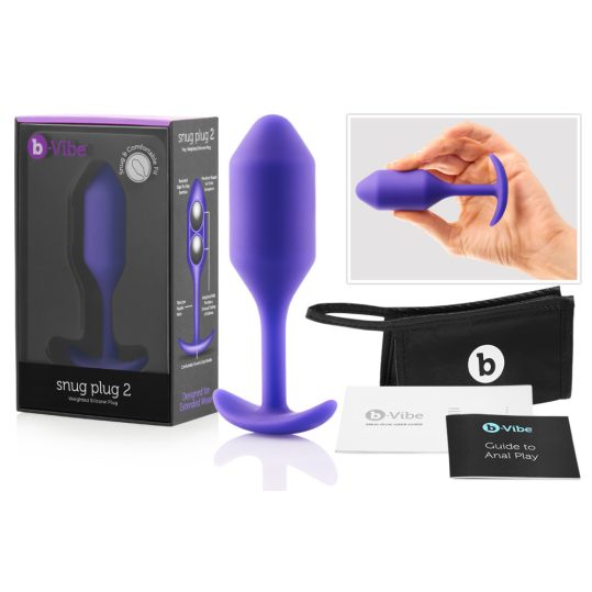 b-vibe Snug Plug 2 - dupla golyós anál dildó (114g) - lila