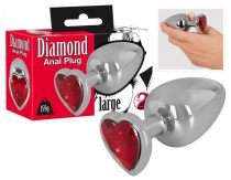 Diamond - 159g-os alumínium anál dildó (ezüst-piros)
