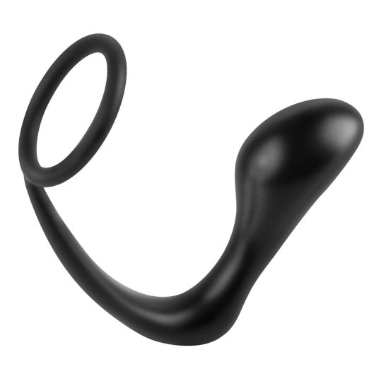 analfantasy ass-gasm plug - análujj dildó péniszgyűrűvel (fekete)