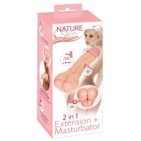 Nature Skin - 2in1 műpopsi és péniszköpeny (natúr)