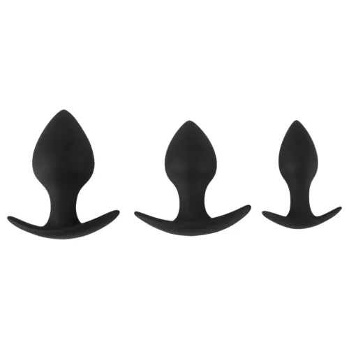Black Velvets - szilikon anál plug szett (3 részes) - fekete