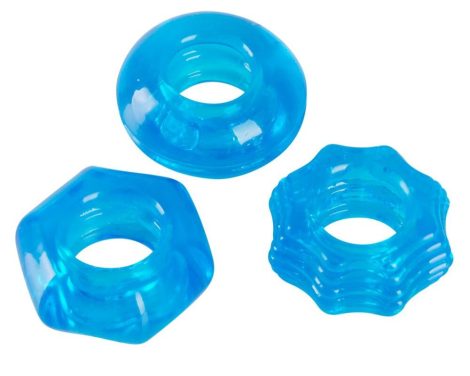 You2Toys Stretchy - szilikon péniszgyűrű trió (kék)