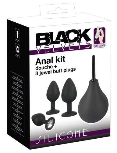 Black Velvets - anál plug szett (4 részes) - fekete