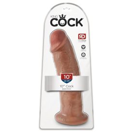   King Cock 10 - nagy tapadókorongos dildó (25cm) - sötét natúr
