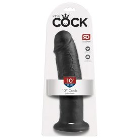 King Cock 10 - tapadókorongos dildó (25cm) - fekete