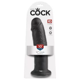 King Cock 10 - tapadókorongos dildó (25cm) - fekete