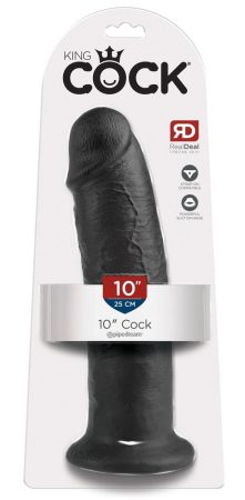 King Cock 10 - nagy tapadótalpas dildó (25cm) - fekete