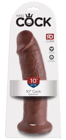 King Cock 10 - nagy tapadótalpas dildó (25cm) - barna