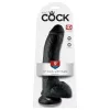 King Cock 9 - nagy tapadókorongos, herés dildó (23cm) - fekete