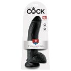 King Cock 9 - nagy tapadókorongos, herés dildó (23cm) - fekete