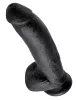 King Cock 9 - nagy tapadókorongos, herés dildó (23cm) - fekete