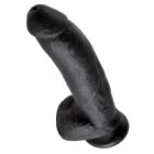 King Cock 9 - nagy tapadókorongos, herés dildó (23cm) - fekete