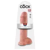 King Cock 11 - tapadókorongos, herés dildó (28cm) - natúr