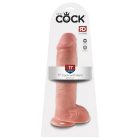 King Cock 11 - tapadókorongos, herés dildó (28cm) - natúr