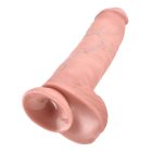 King Cock 11 - tapadókorongos, herés dildó (28cm) - natúr