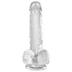 King Cock Clear 6 - tapadókorongos, herés kis dildó (15cm)