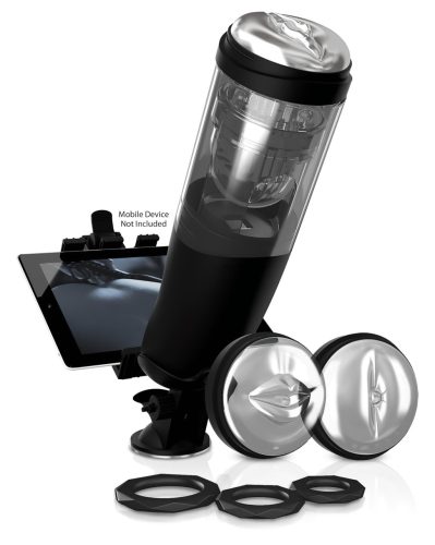 PDX Mega-Bator - forgó, fel-le mozgó maszturbátor (fekete)