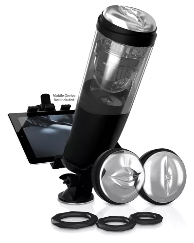 PDX Mega-Bator - forgó, fel-le mozgó maszturbátor (fekete)