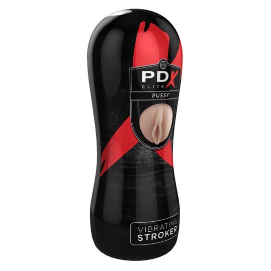 PDX Pussy Vibrating Stroker - vibrációs műpunci (natúr)