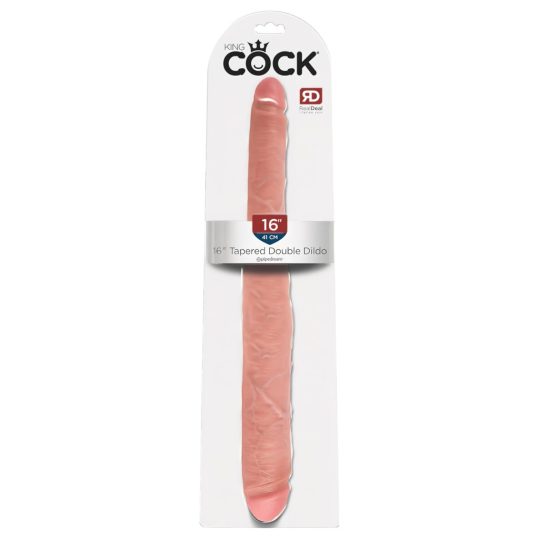 King Cock 16 Tapered - élethű dupla dildó (41cm) - natúr