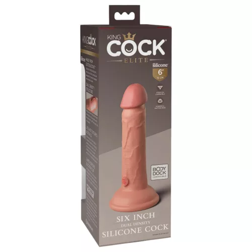 King Cock Elite 6 - tapadókorongos, élethű dildó (15cm) - natúr