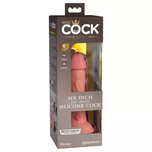 King Cock Elite 6 - tapadókorongos, élethű dildó (15cm) - natúr