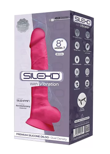 / Silexd 8 - alakítható - herés vibrátor - 20cm (pink)
