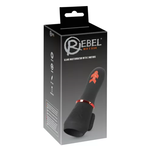 Rebel - akkus, 2 motoros makkvibrátor (fekete)