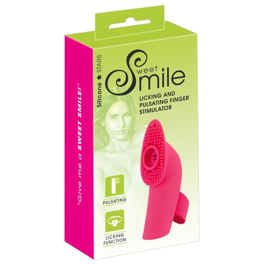 / SMILE Licking - léghullámos-nyelves ujjvibrátor (pink)