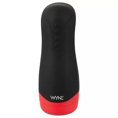 WYNE 01 - akkus, rezgő-szívó, melegítő maszturbátor (fekete)