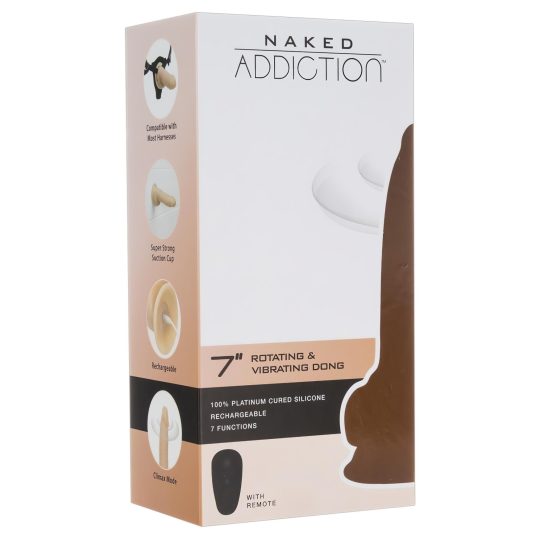 Naked Addiction Rotating 7 - akkus, forgó vibrátor (18cm) - natúr