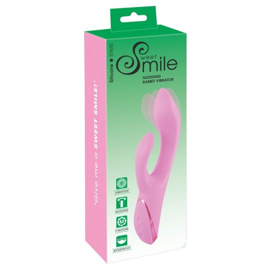 SMILE Nodding - akkus, csiklókaros, bólogató vibrátor (pink)