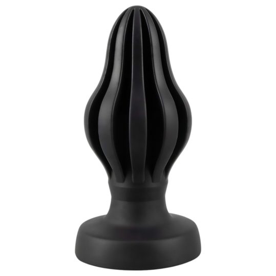 / ANOS - bordázott puha anál plug - 5 cm (fekete)