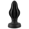 ANOS - bordázott puha butt plug - 7cm (fekete)