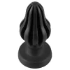 ANOS - bordázott puha butt plug - 7cm (fekete)