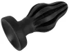 ANOS - bordázott puha butt plug - 7cm (fekete)