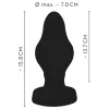 ANOS - bordázott puha butt plug - 7cm (fekete)