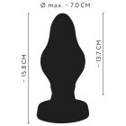 ANOS - bordázott puha anál plug - 7cm (fekete)