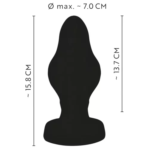 ANOS - bordázott puha butt plug - 7cm (fekete)