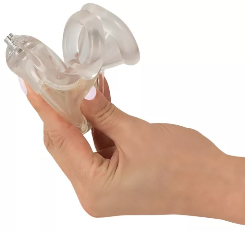 You2Toys Piss Play Sleeve - péniszfeltét kivezető csővel (átlátszó)