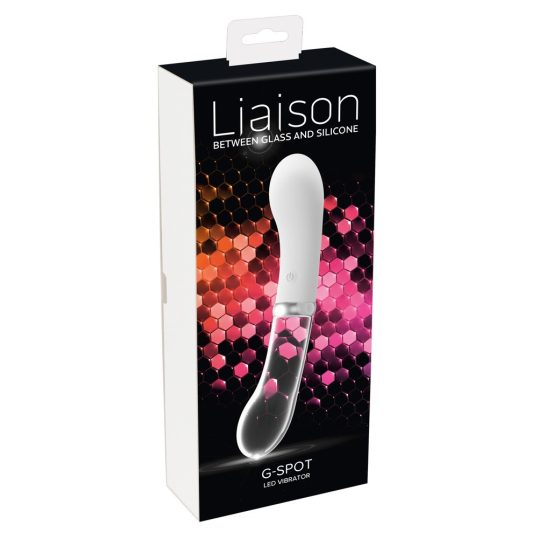 You2toys Liaison - akkus, szilikon-üveg LED vibrátor (áttetsző-fehér)