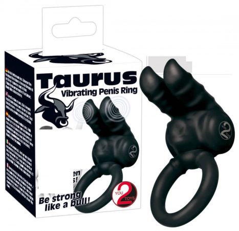 Taurus - dupla-motoros, vibrációs péniszgyűrű (fekete)