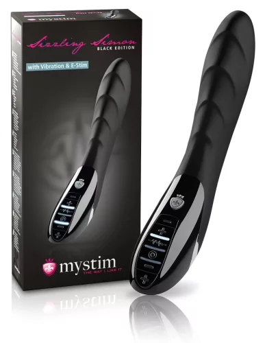 mystim Sizzling Simon - elektro-stimuláló vibrátor (fekete)