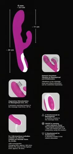 Javida - melegítő csiklóizgató vibrátor (pink)