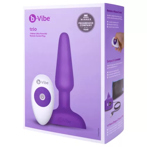 / b-Vibe trio - 3 motoros anál vibrátor (lila)