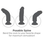 King Cock 9 tapadókorongos vibrátor (23 cm) - natúr