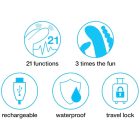 Happyrabbit Triple - akkus csikló-és análkaros vibrátor (fekete)